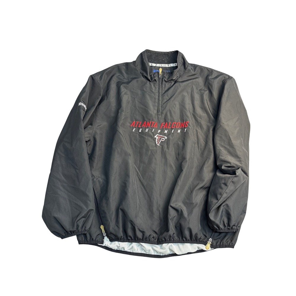 Reebok NFL Atlanta Falcons Onfield Equipment 1/4 Zip Windbreaker Black XL